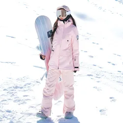 Winter Warm Hooded Jacket Pants Women Snow Suits Outdoor Mountain Sport Woman Ski Sets Hiking Insulated Female Snowboard Costume