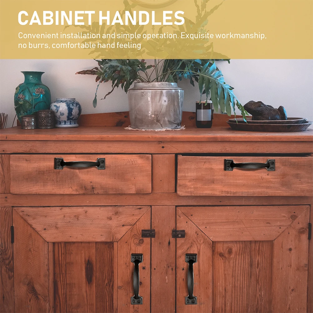 

Black Iron Bow Door Handle Cabinet Hardware Pulls Metal Handles for Drawers Closets Cabinets Outdoor Furniture Corrosion