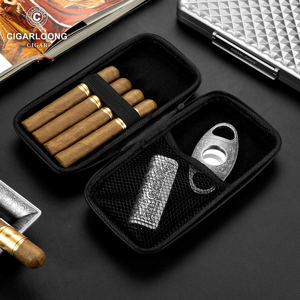 CIGARLOONG Cigar Organizer Cigar Bag with Compartments for Cigar