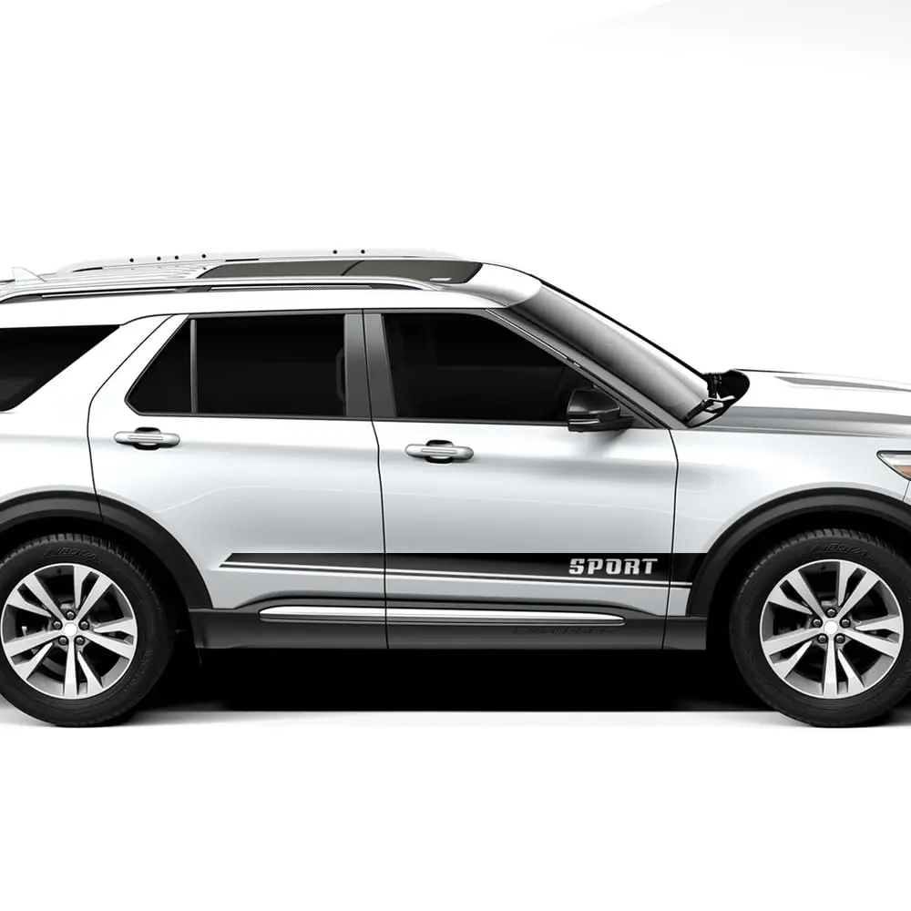 

2Pcs Car Door Side Racing Stripes Kit Decal Sticker Vinyl Graphic Compatible with Ford Explorer U251 U502 U625 2006-Present
