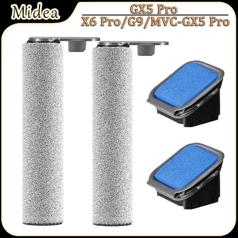 For Midea GX5 Pro/X6 Pro/G9/MVC-GX5 Pro Robot Vacuum Cleaner Accessories Main Roller Brush Filter Sponge Replacement Parts