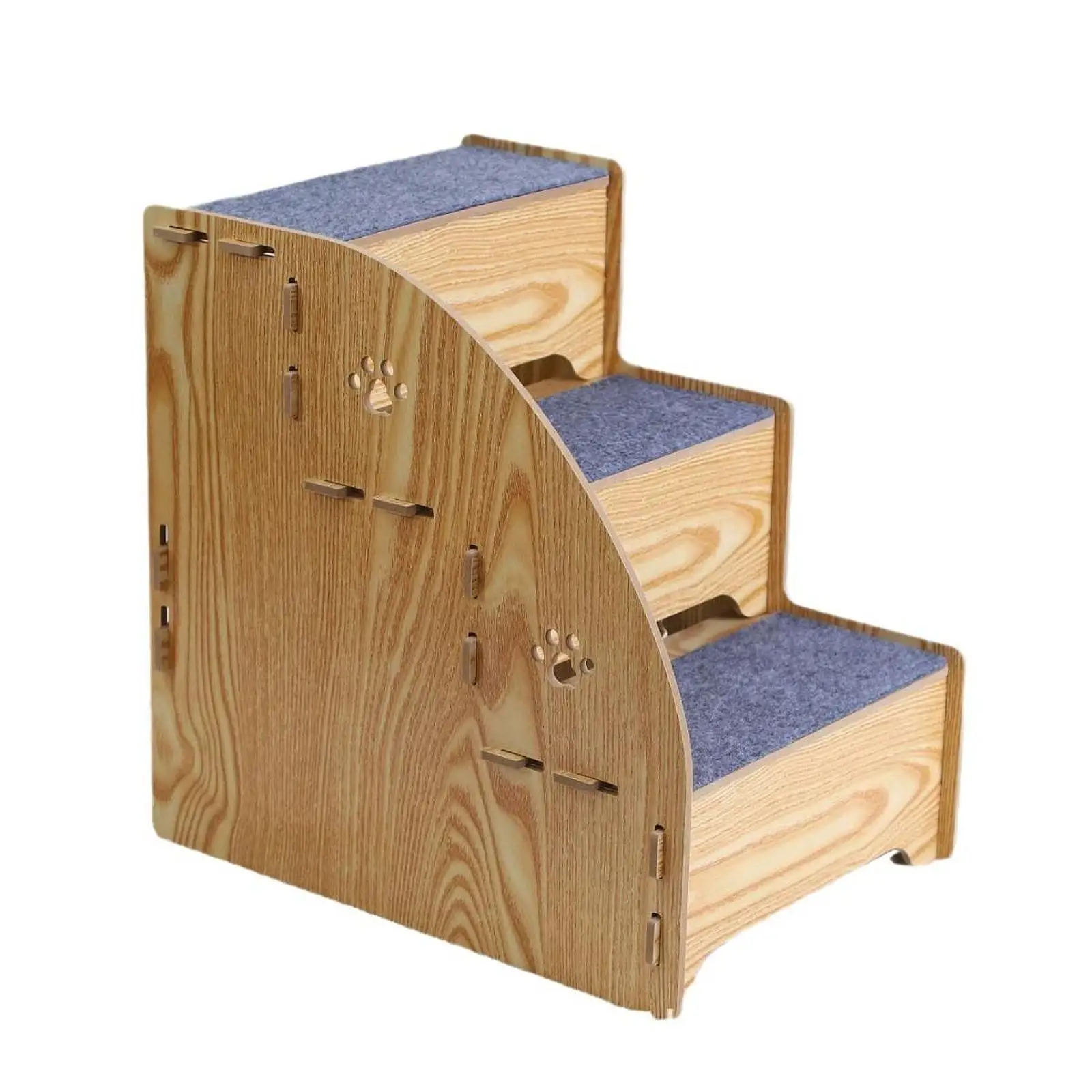 

Portable Pet Stairs Ladder Wooden Steps for Small Large Dogs High Bed Couch Nonslip Ramp Indoor Use