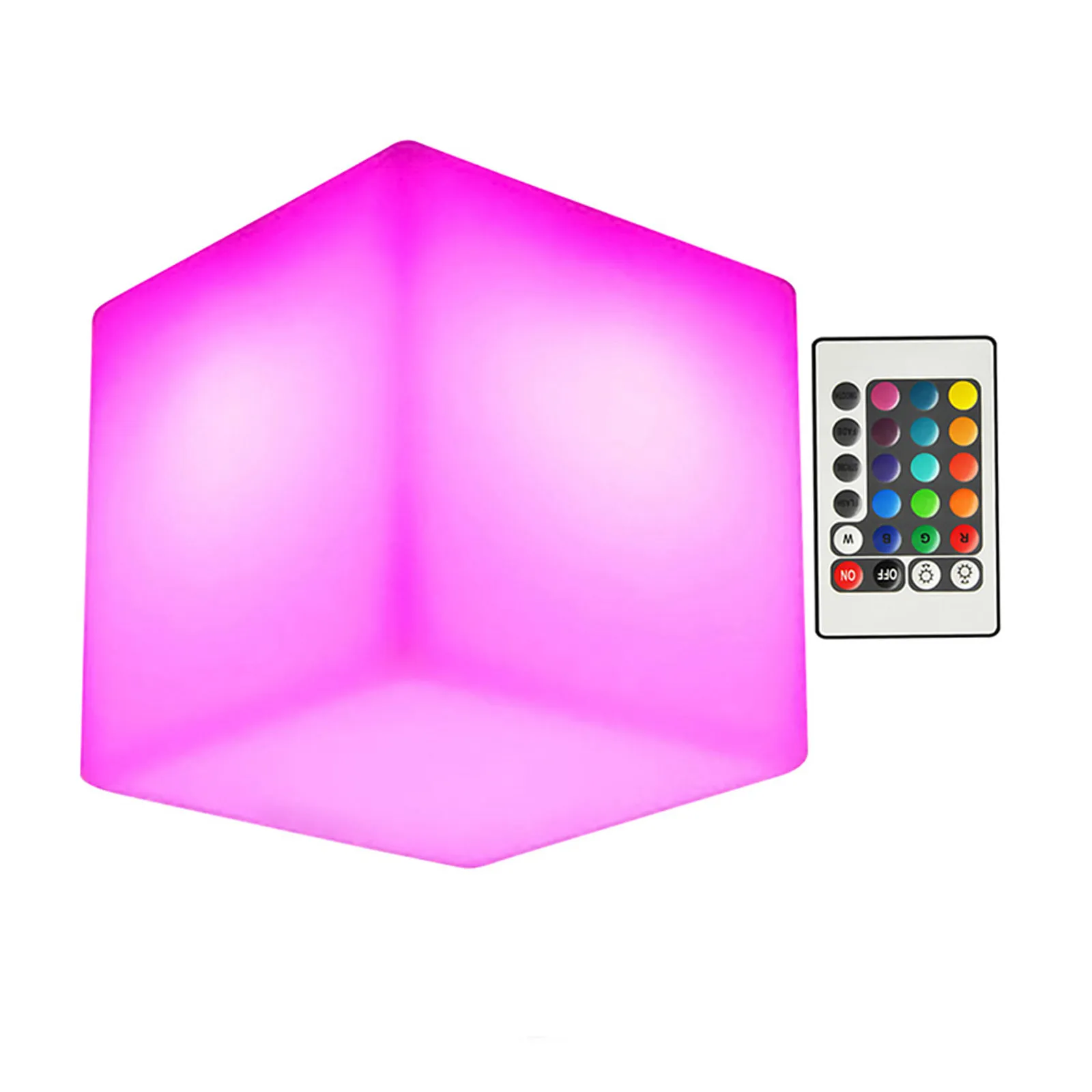 

1 шт. водонепроницаемый квадратный светодиодный куб-светильник 10 см, RGB, 16 цветов, 4 режима мигания, с пультом ДУ, декоративная лампа для использования на улице и в помещении
