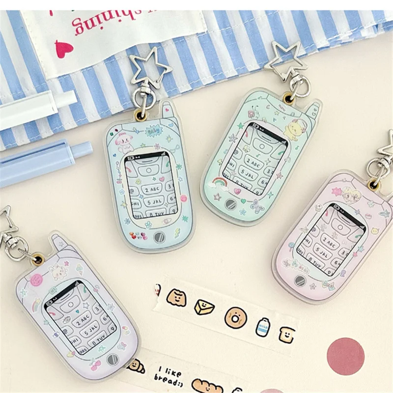 1 Inch Card Photo Acrylic Photocard Holder Photo Frame Holder Mini Phone Shape Kawaii Mobile Phone Photocard Holder
