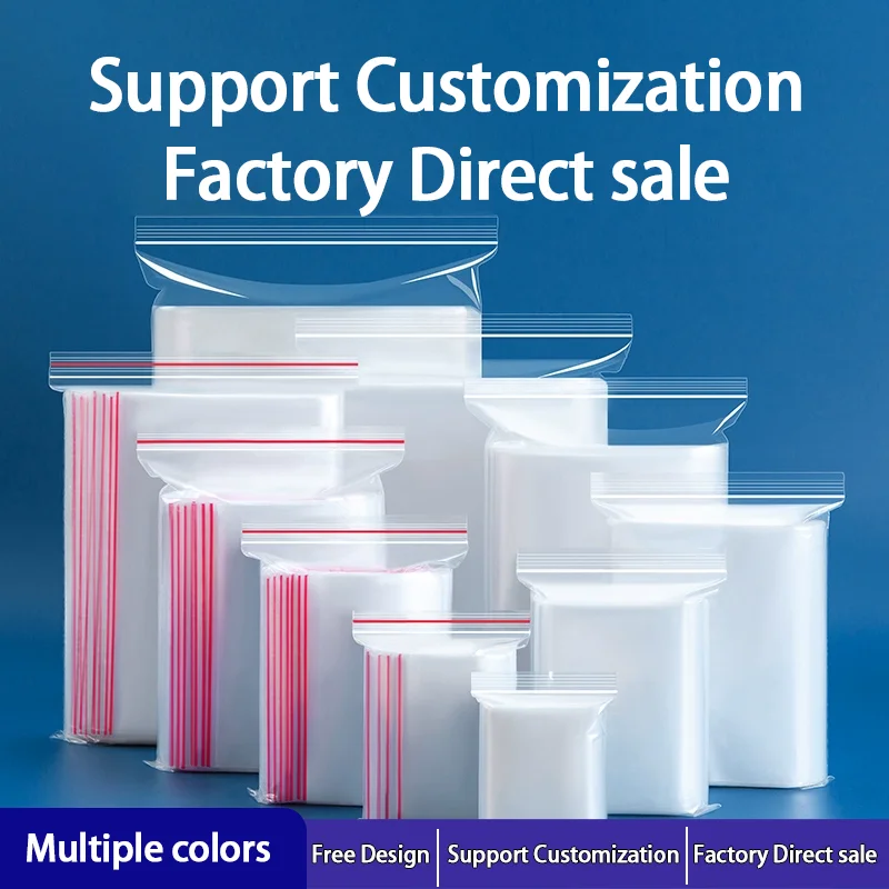 100pcs candy bags plastic ziplock bags party supplies sealed bags waterproof bags hardware gift packaging bags with custom logo