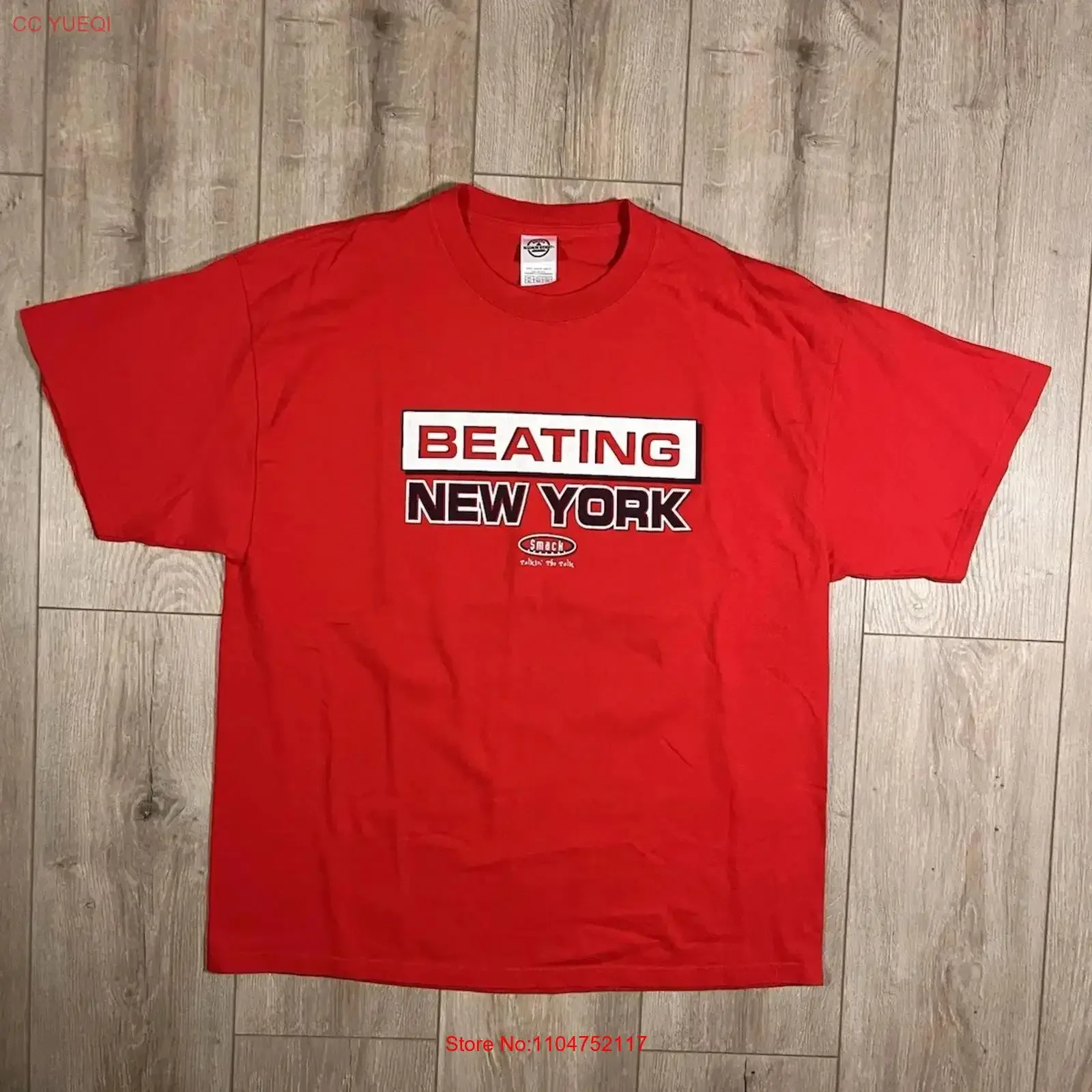 Beating New York Red T Shirt Size XL Talking The Talk long or short sleeves vintage Washed Soft Versatile Unisex homme fashion
