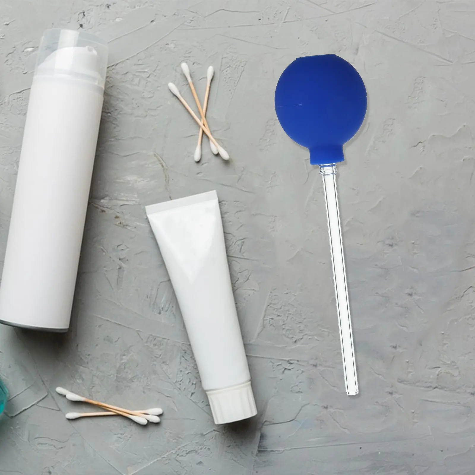1Set Oral Cleaning Tool PVC Suction Ball Manual Style Multi Functional Cleaner Long Tube Glass Dental Cleaning Instrument
