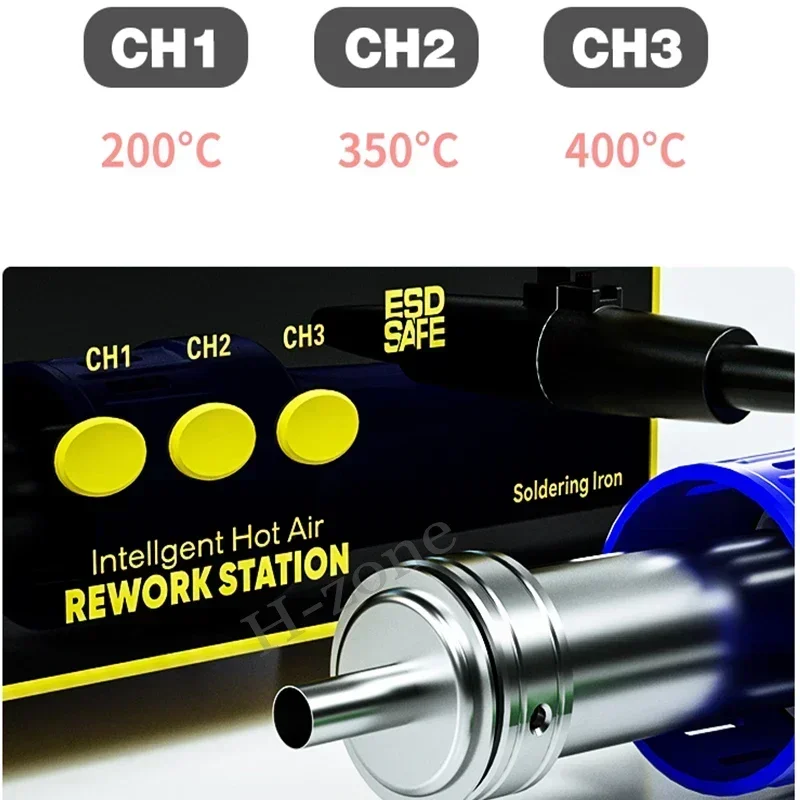 MECHANIC 861DS 2 in 1 Dual Function Welding Station Induction Dormant Wind Gun Electric Soldering Iron Rework Repair Station