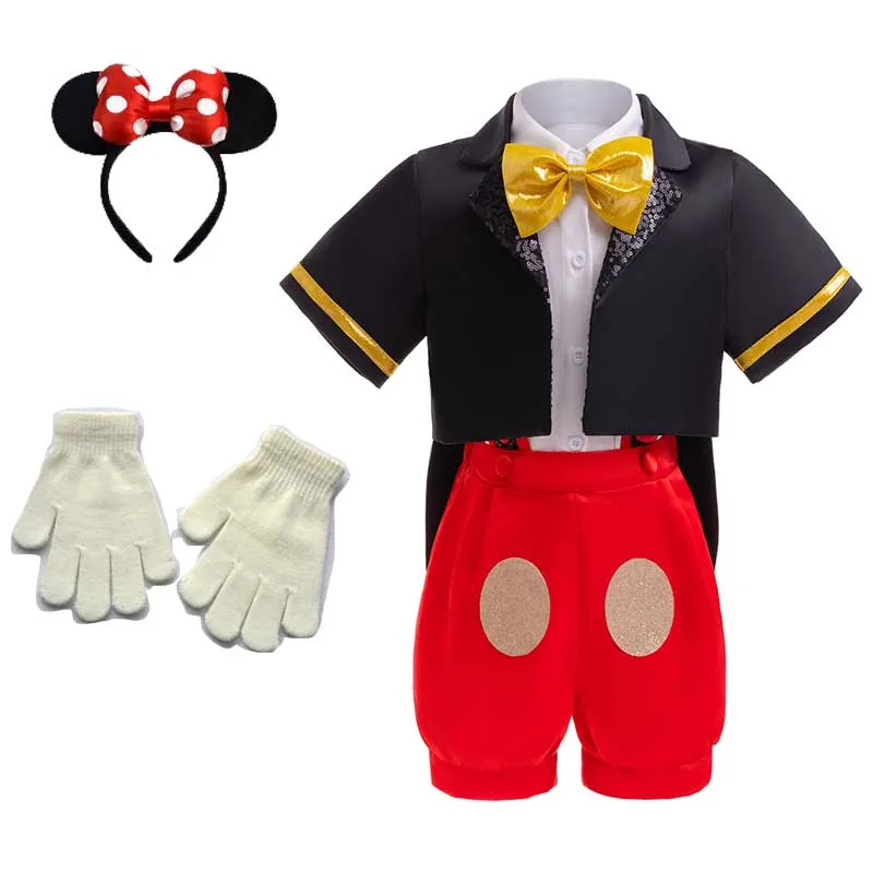 Disney Mickey Mouse przebranie na karnawał Kid Halloween występ na scenie formalny zestaw dla dzieci 1-8 lat prezent urodzinowy dla dziecka