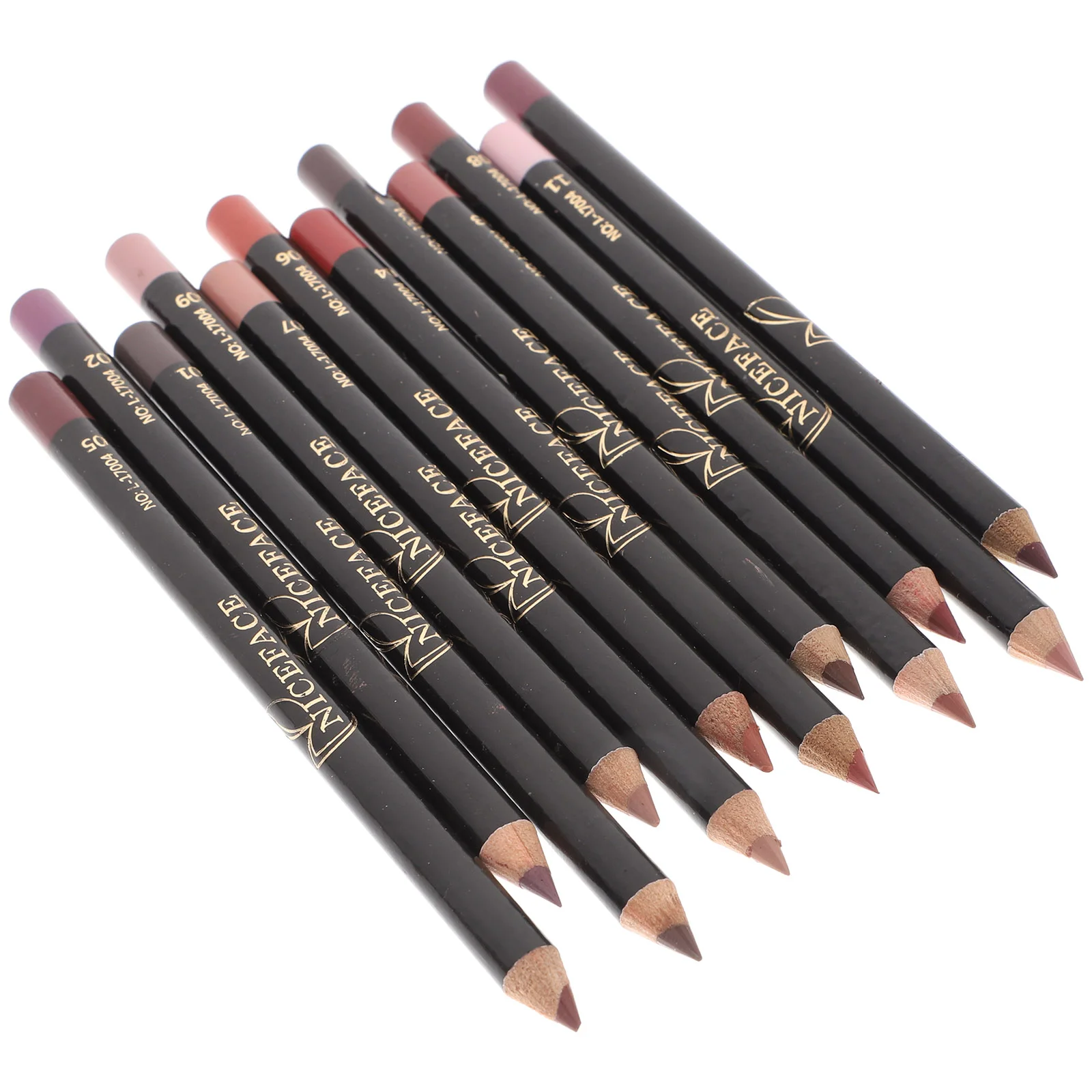 12 Pcs Matte Lip Liner Pencil Waterproof Long Lasting Makeup Brown Eyeliner Modify