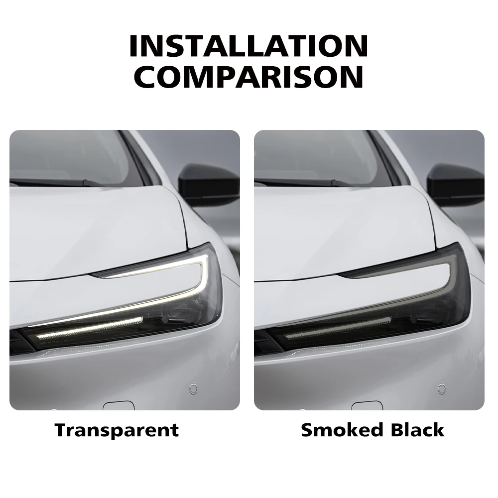 

For Toyota Prius XW60 2023-2026 Smoke Black Car Headlight Protective Film TPU PPF Pre Cut Anti-Scratch Headlight Vinyl Wrap Film