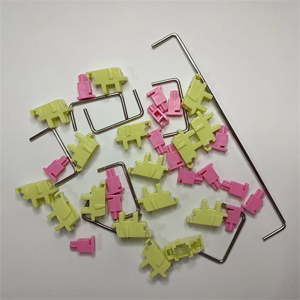 기계식 키보드용 스틸 플레이트 위성 샤프트, 수정자 키, 골든 핑크