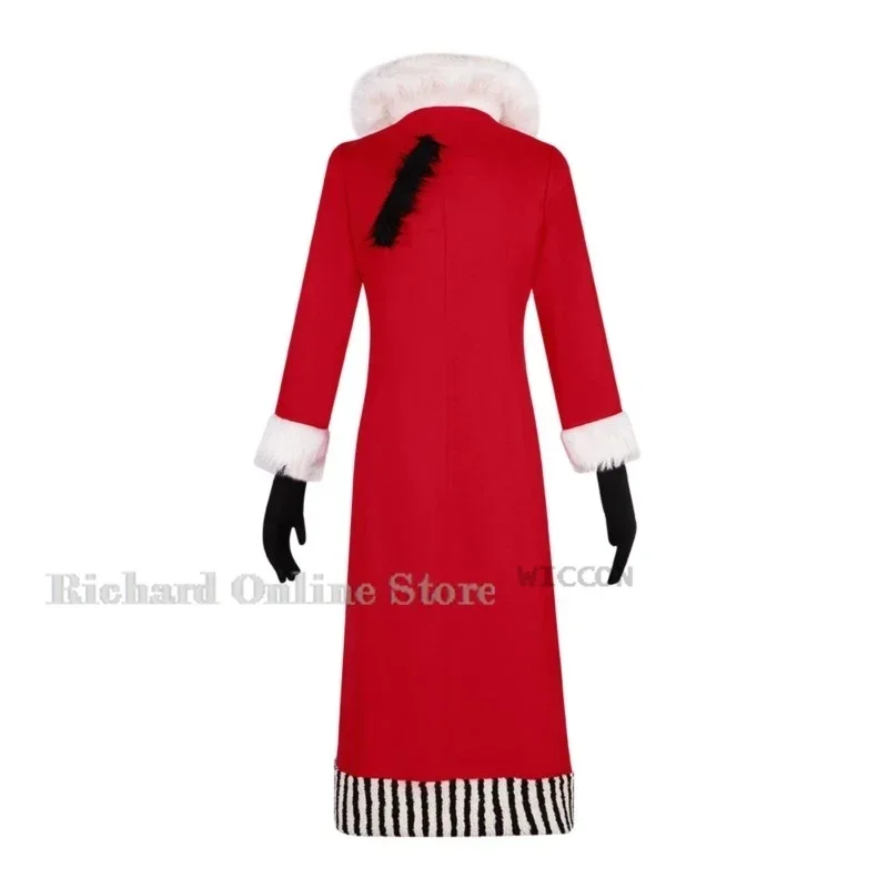 EE01 هازبين كوسبلاي فال بيج فولت فندق فالنتين أزياء تنكرية نظارات معطف أحمر قبعة أنيمي كوسبلاي ملابس الهالوين Par & 0Ww