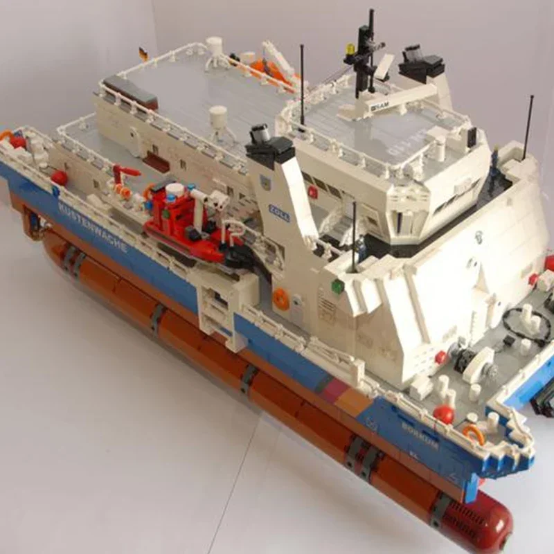 Veículos de transporte marítimo blocos de construção alemão guarda costeira cruzador modelo tijolos técnicos diy montagem brinquedos presentes