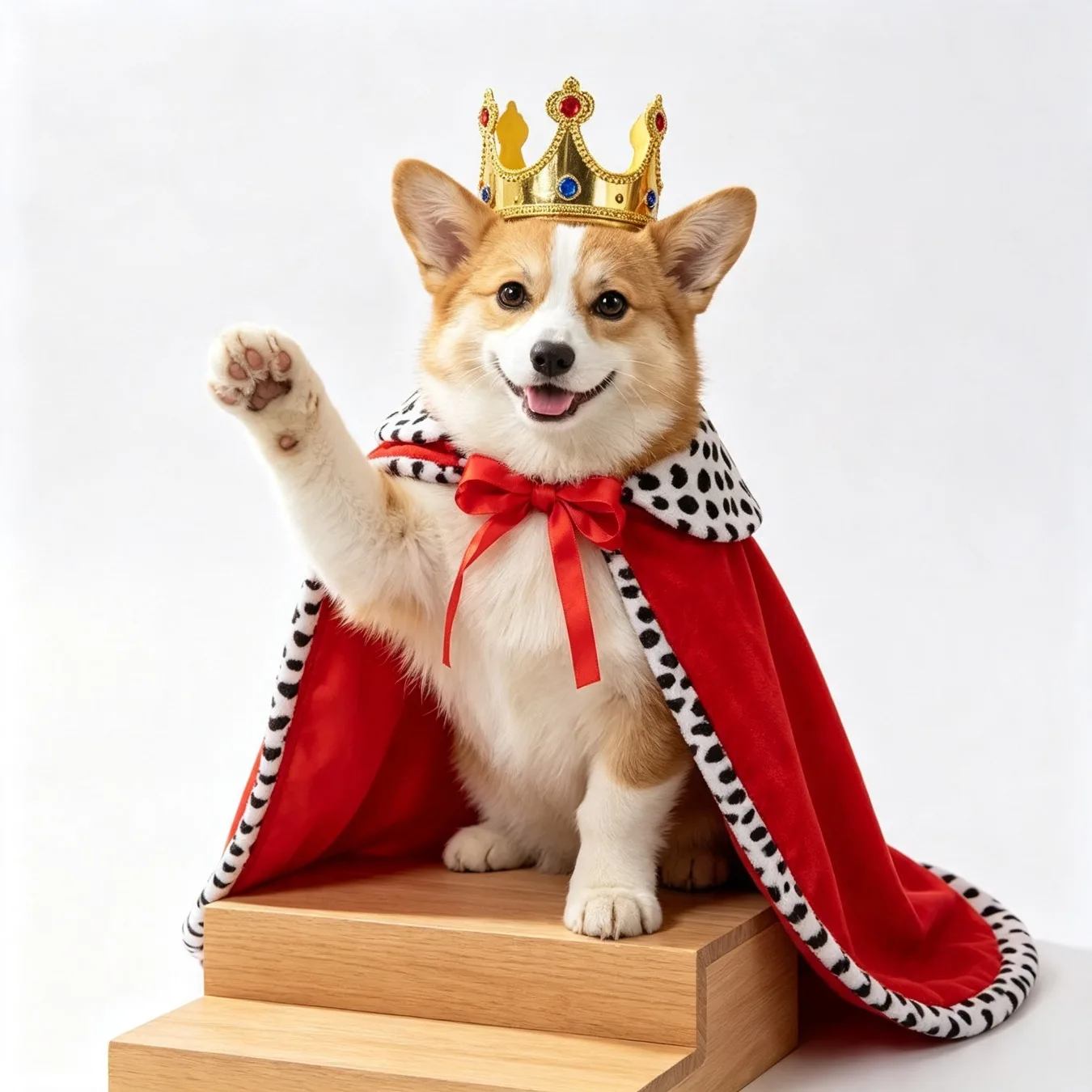 Pet King Cloak With Crown Set Funny Dog Party Outfit For Puppy Birthday Holiday And Themed Photo Shooting