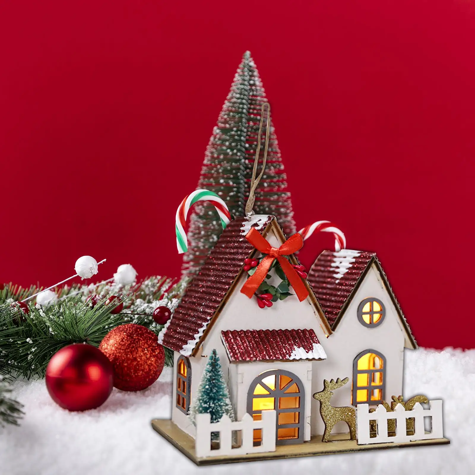 Small Christmas Village House Wood Kids Toy Collectible Glowing Log Cabin for Bedroom Home Xmas Party Decor Table Room Decor Small Christmas Village House Wood Kids Toy Collectible Glowing Log Cabin for Bedroom Home Xmas Party Decor Table Room Decor