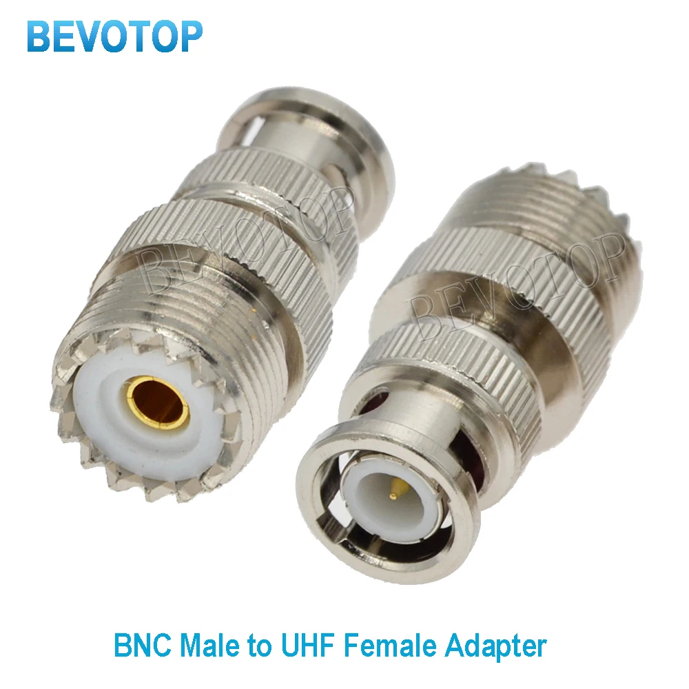 

50PCS/lot BNC Male Plug to UHF Female Jack Straight for WiFi Antenna Radio Antenna Connector UHF to BNC RF Adapter Wholesales