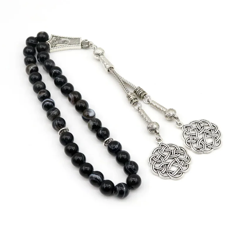 Bracelet 33 Tasbih and Gift Box Natural Agate Tesbih Ramadan Bracelet Father's Gift Muslim Men's Gift Tesbih Prayer