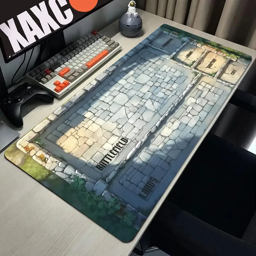HYBXAXC Castle Wall Playmat For MTG MTG Playmat With Zones Magic Gathering mouse pad Playing card mat desk PC