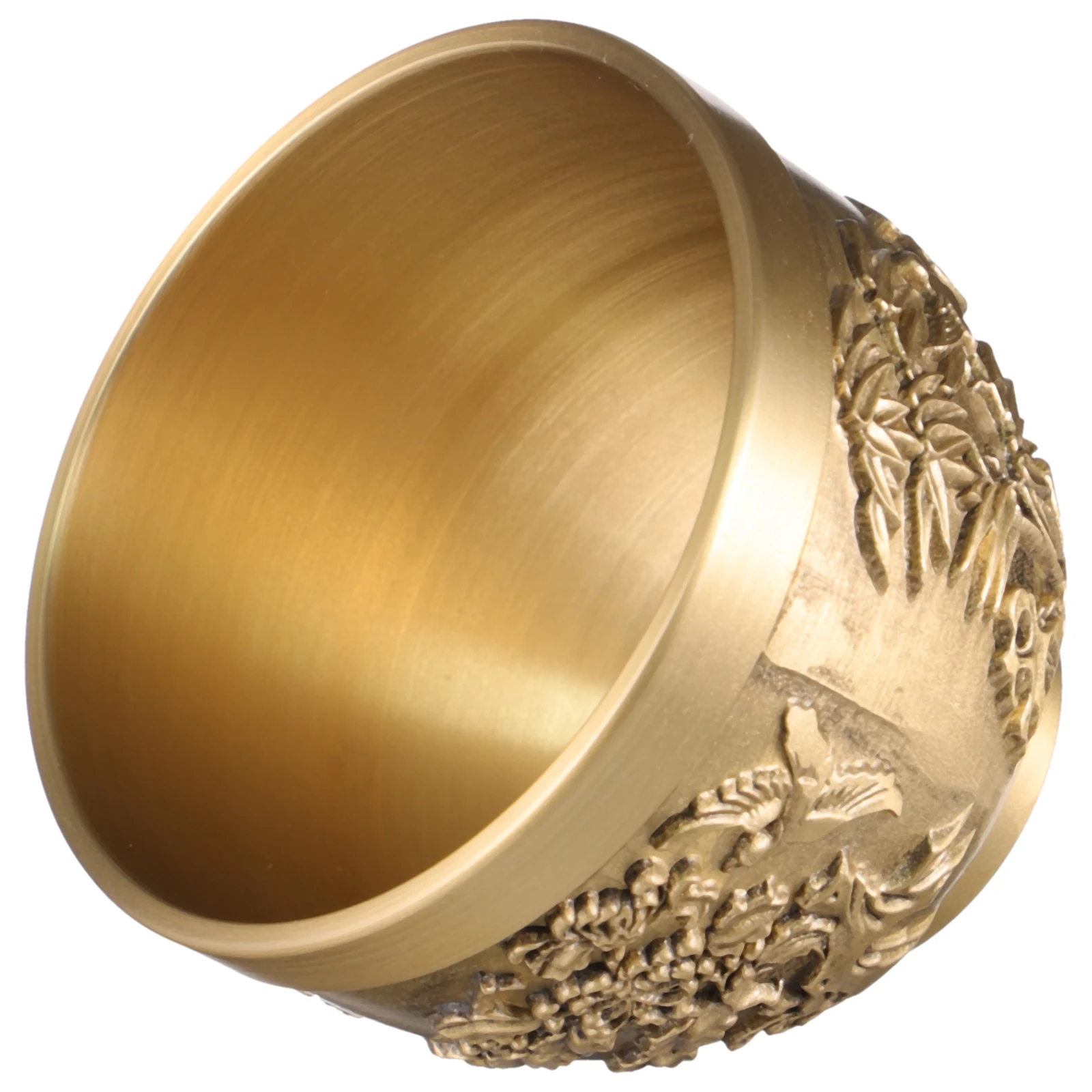 

Melanbamboo Chrysanthemum Cup Retro Teacup Bronze Cup Stable Desk Coffee Tea Juice Drink Brass Material Durability