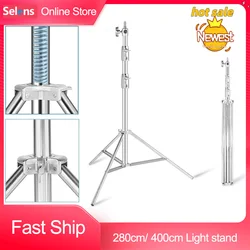 Selens Adjustable 400cm Stainless Steel Light Stand Portable Foldable Tripod Stand Photo Studio Kits Photography Accessories