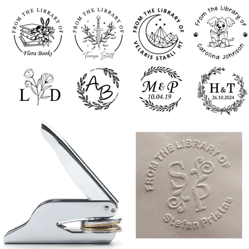 

Embosser Stamp Customized Private Logo Customization Library Book Invitation Wedding Embossing Stamp Company Paper Leather Seals