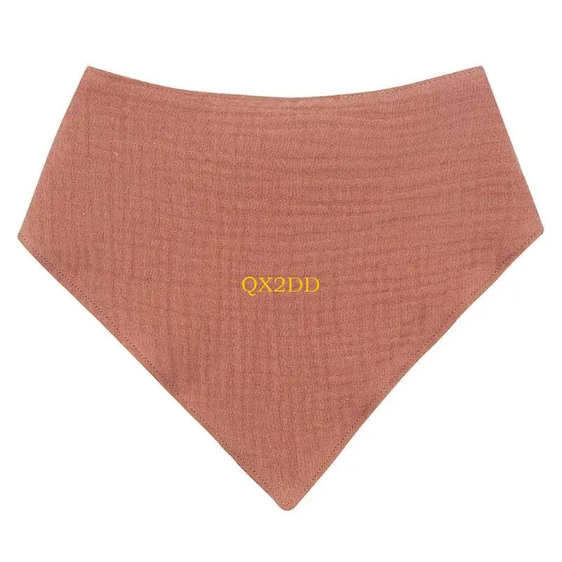 QX2D Triangular Toddler Feeding Bib Bandana Scarf Cotton Feeding Drawing Apron Solid Color Bib Baby Accessories