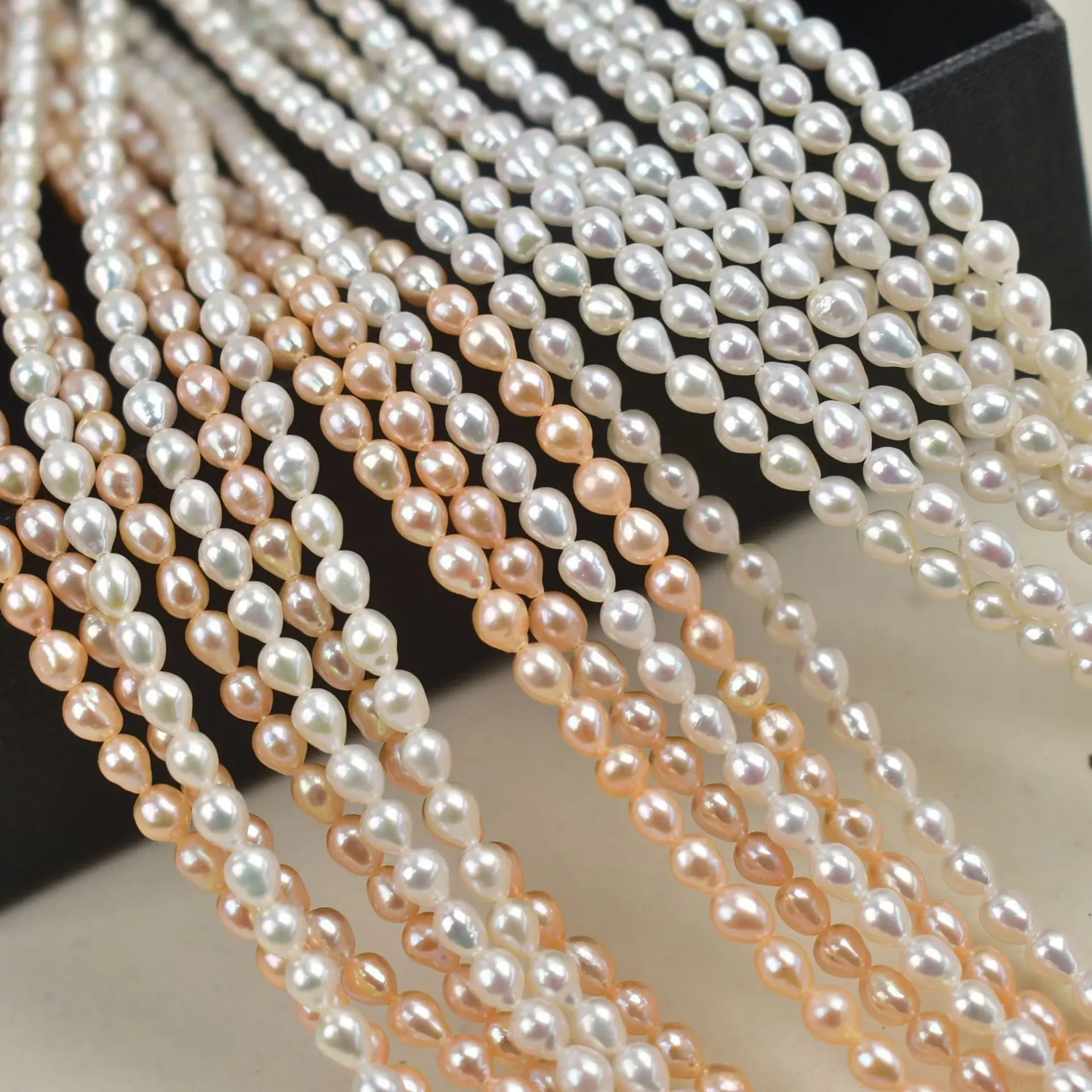 New 4-5mm Tear-Shaped Freshwater Pearl White Loose Beads for Jewelry Baroque Handmade Making DIY Necklace Bracelet Accessory