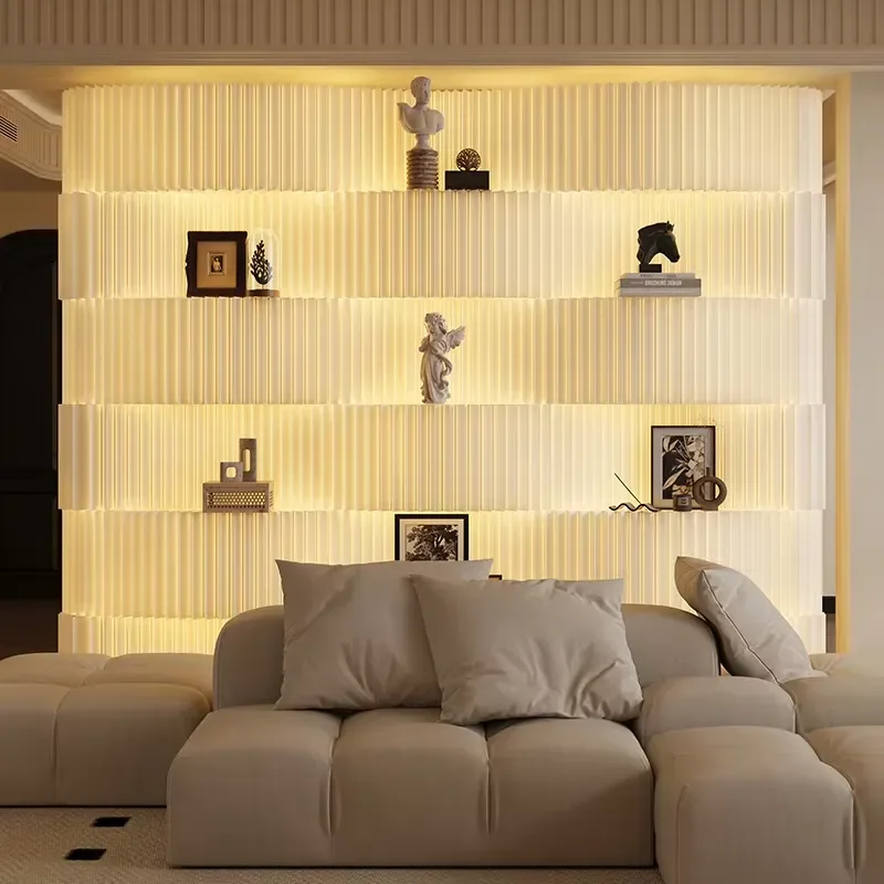 Led Light Paper Wall Folding New Accordion Kraft Paper Honeycomb Cardboard Folding Portable Partition Wall Forfair Event