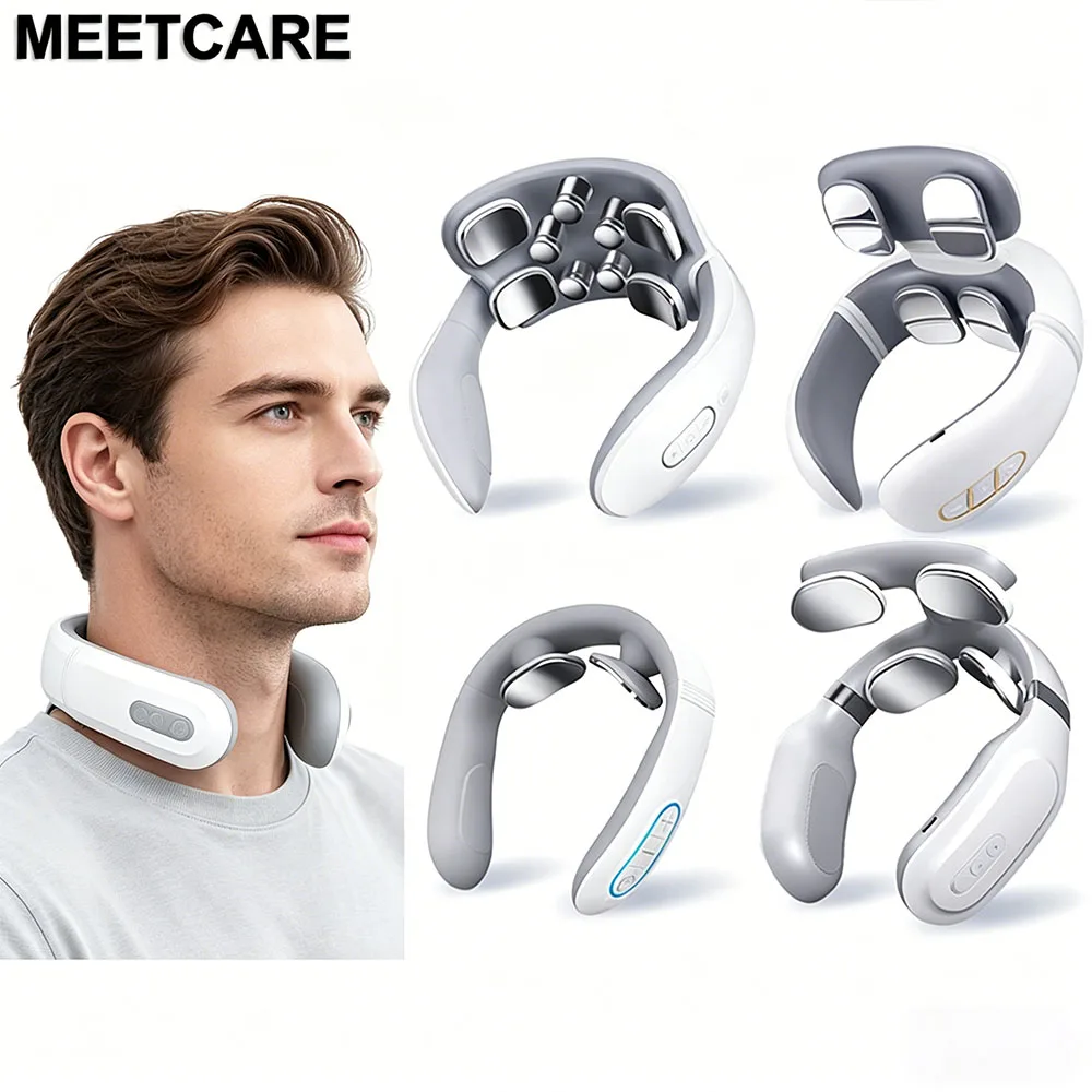 Masseur cervical intelligent sans fil TENS à impulsions pour la maison, avec fonction chauffante et battements musculaires pour le cou et les épaules
