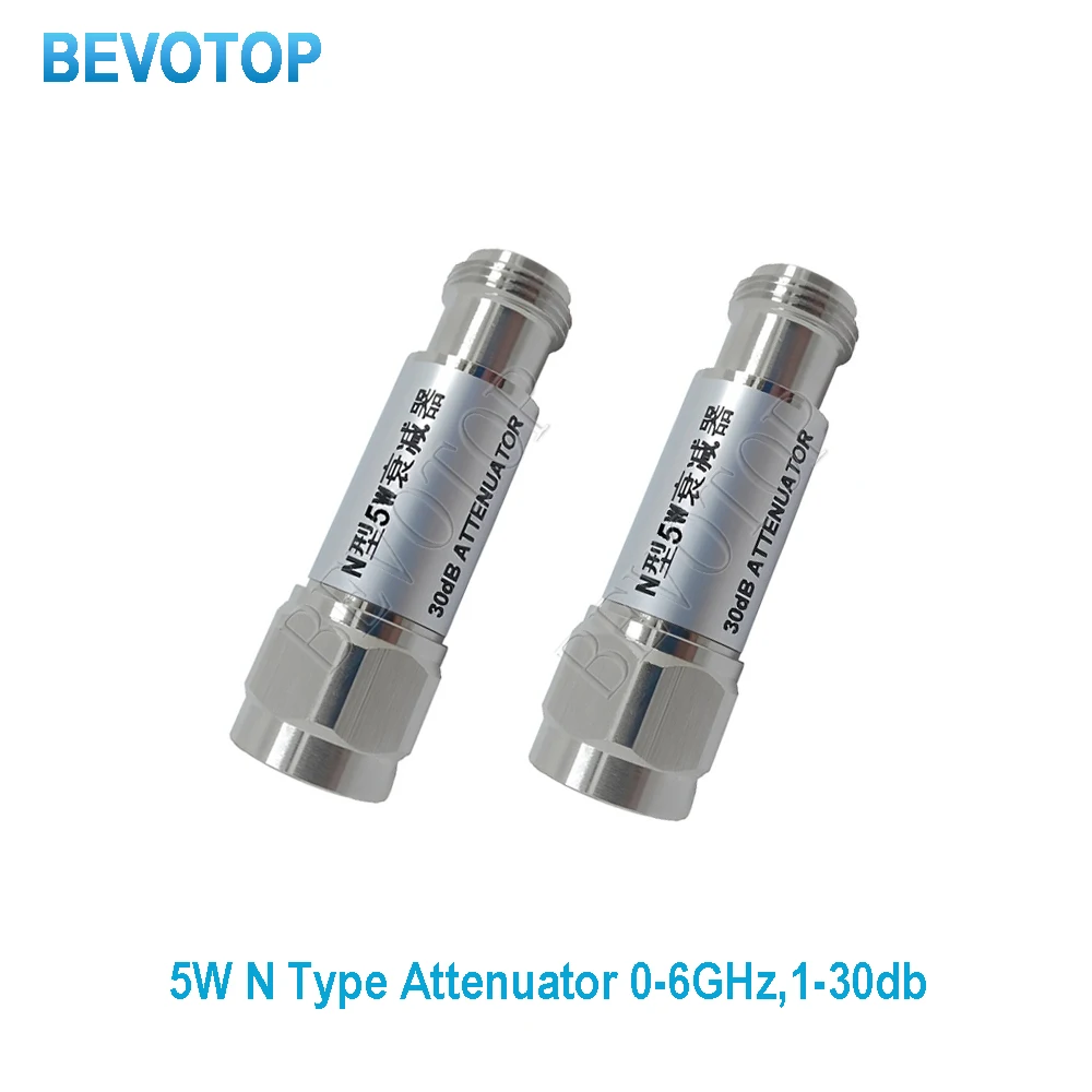 DC-6GHz 5W N Type Attenuator 3/5/6/10/15/20/30dB N Male to N Female Connector RF Coaxial Attenuator VSWR≤1.2 50 Ohm