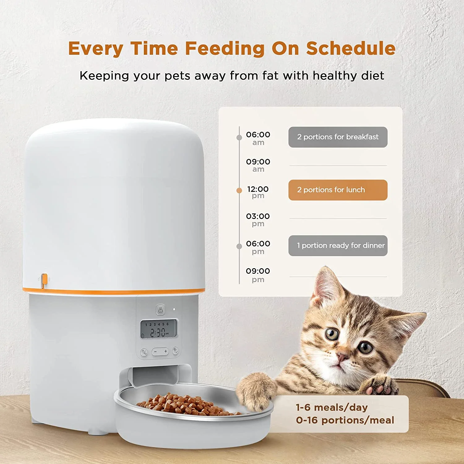 Hot selling New Design 4L ABS Automatic Intelligent Timer Smart Pet Feeder Automatic Pet Feeder