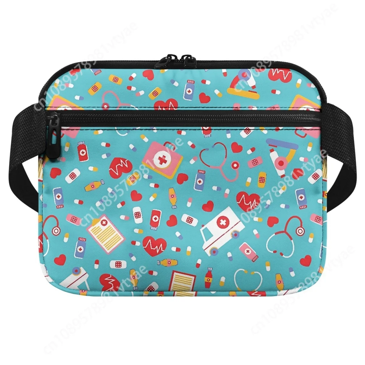 Cartoon Medical Heartbeat Print Waist Bag, Sacos De Ferramentas De Enfermagem, Acessórios De Cuidados, Ambulância Presente, Designer, Armazenamento De Medicina Portátil