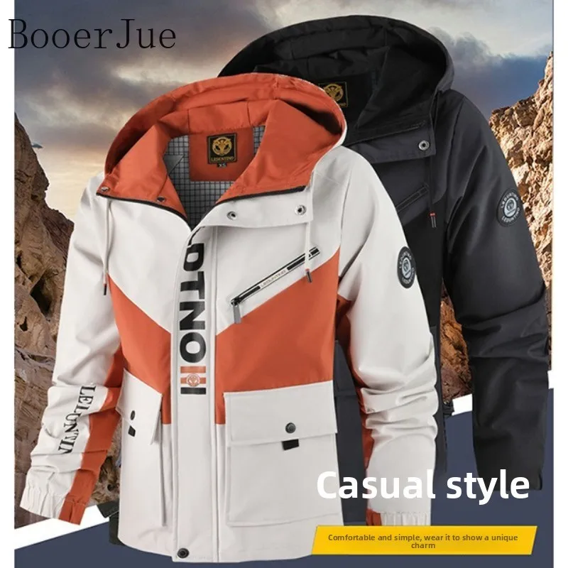 Oversized Color-Block Tactical Jacket - Waterproof, Brand Logo Multi-Pocket, Heavy-Duty for Outdoor Exploration & Daily Fashion