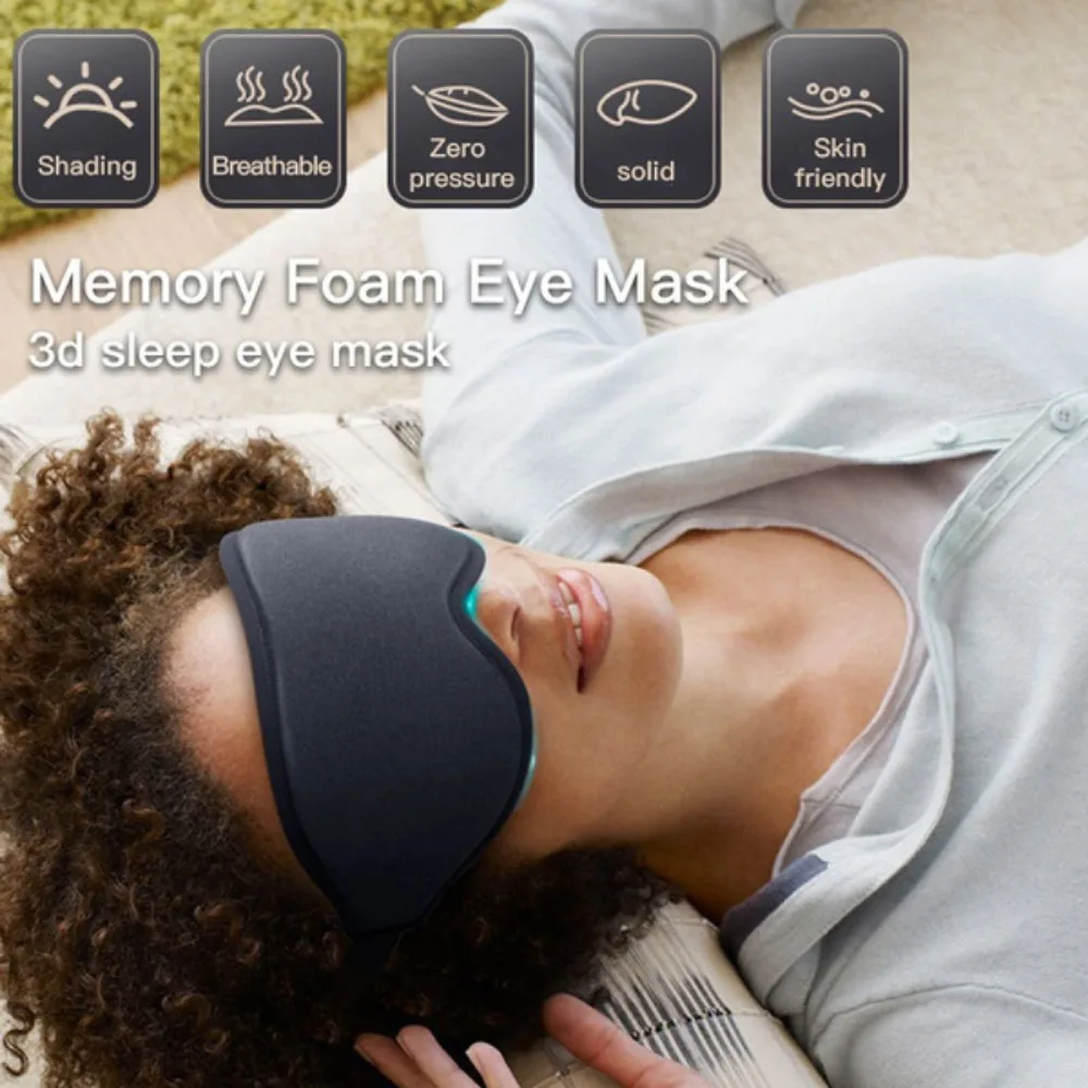 JJYY sleep aid eye mask, 3D contour sleep soft and comfortable eye mask, blocks light, suitable for travel nap meditation