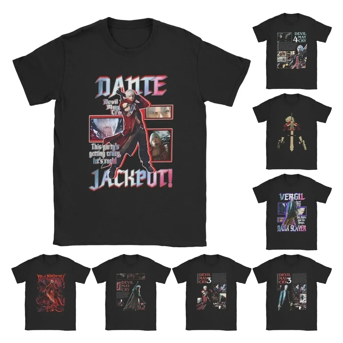 Camisetas Dante Devils 3 para hombres y mujeres, juego de acción DMC May Cry Hipster, camisetas de manga corta con cuello redondo, mercancía de gran tamaño