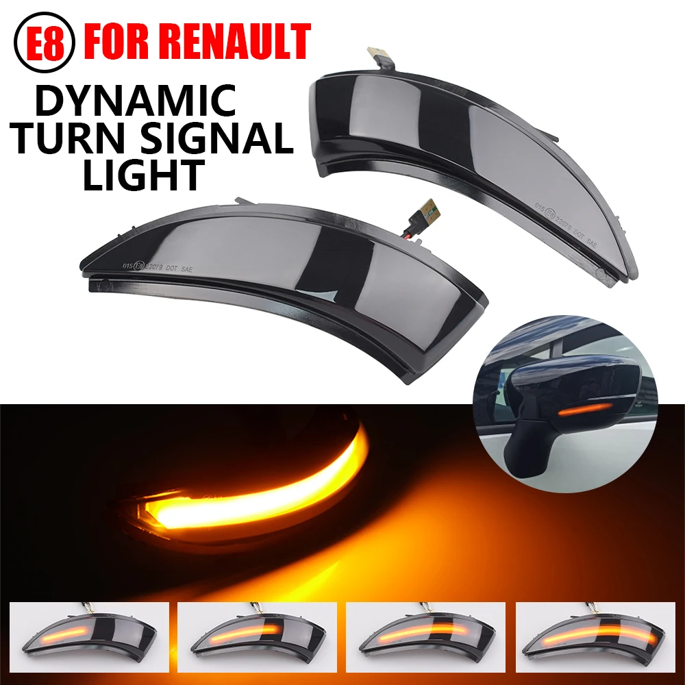 2pcs For Renault KAPTUR CAPTUR J5 H5 Clio IV MK4 4 Lutecia Grandtou Car LED Dynamic Turn Signal Mirror Light 2013 2014 2015 2016