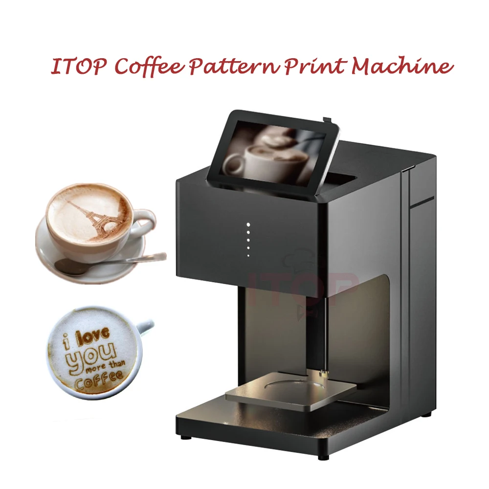 

ITOP Coffee Pattern Printer Latte Art Printing Machine Edible Ink Cartridge WIFI Connection Food Caramel Printer 110V-240V