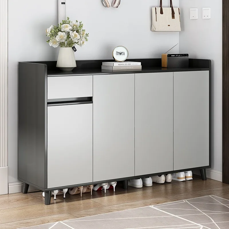 خزانة متكاملة عند باب الأحذية رف الأحذية المنزلي الصغير، وخزانة تخزين الحائط، وتخزين المدخل