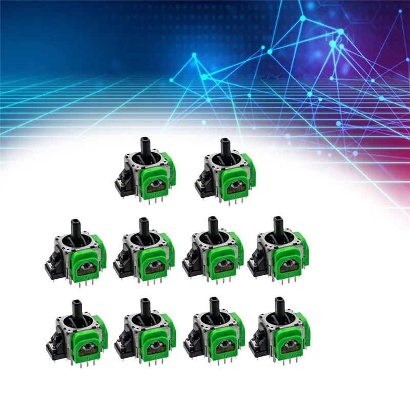 ABGN 10 Piece For PS5 Hall Electromagnetic Joystick Potentiometer High Precision Green Adjustable Electromagnetic IC Joystick