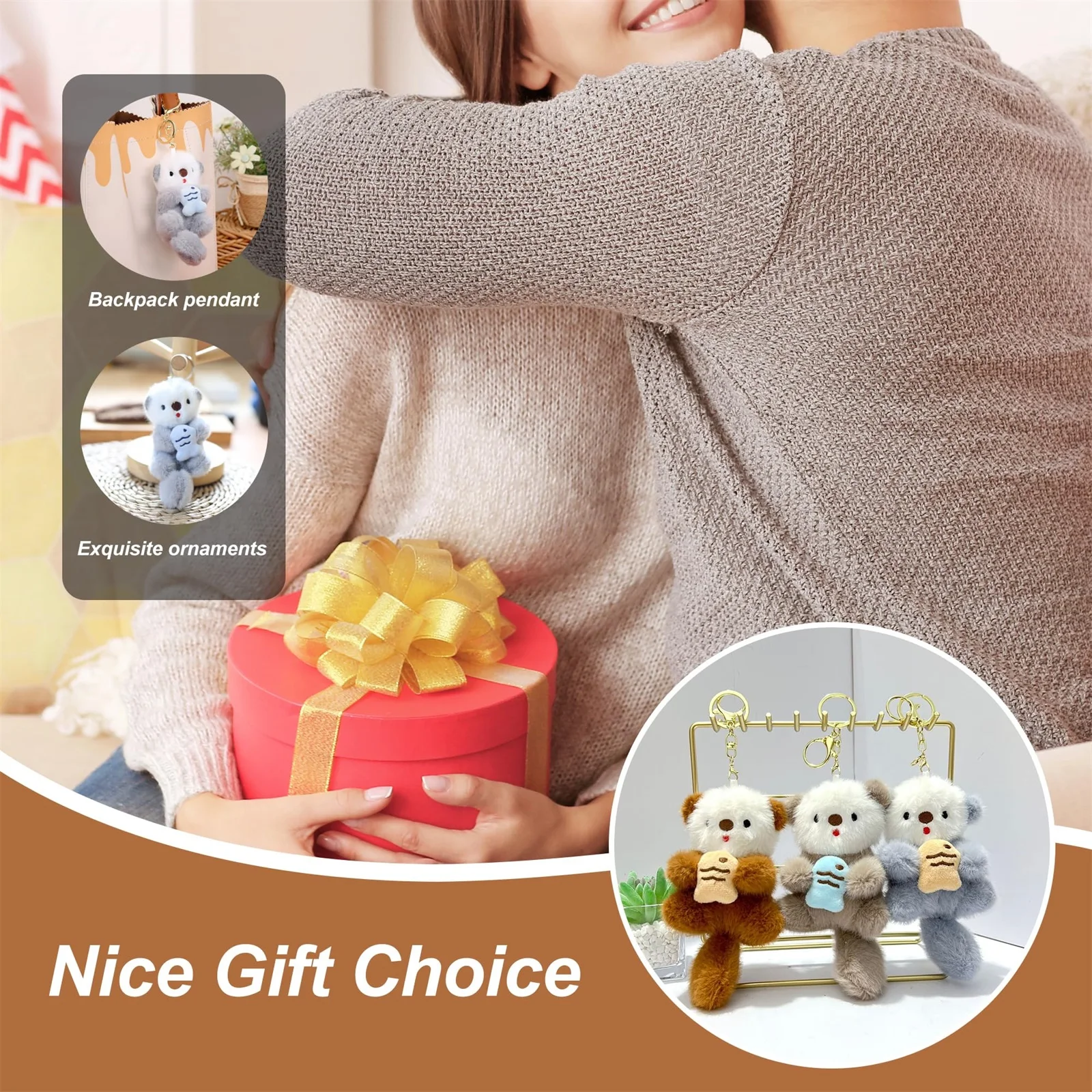 المفاتيح قلادة صغيرة الإبداعية أفخم عناق الأسماك زوجين صديقة حقيبة معلقة الديكور عيد الميلاد الديكور ديكور المنزل الطرف #2