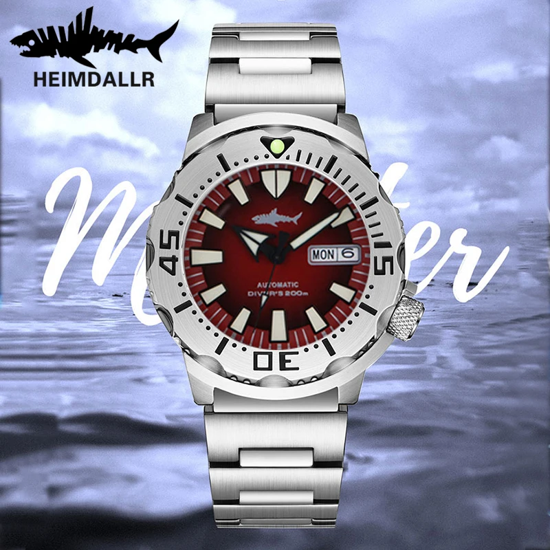 Imagem -06 - Heimdallr-frost Relógio Automático Masculino Relógio de Mergulho Luminoso Vidro de Safira Mecânico Preto Pvd Nh36a 62mas v2 200m