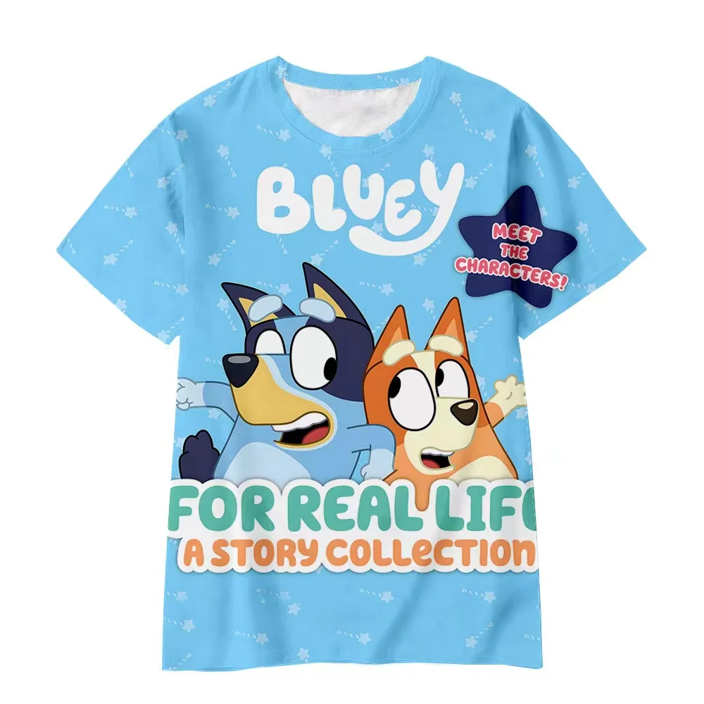 Disney Series Stitch Cartoon Character Short-sleeved Anime Puppy Bluey Printed Summer Style New Comfortable Ioose Top T-shirt