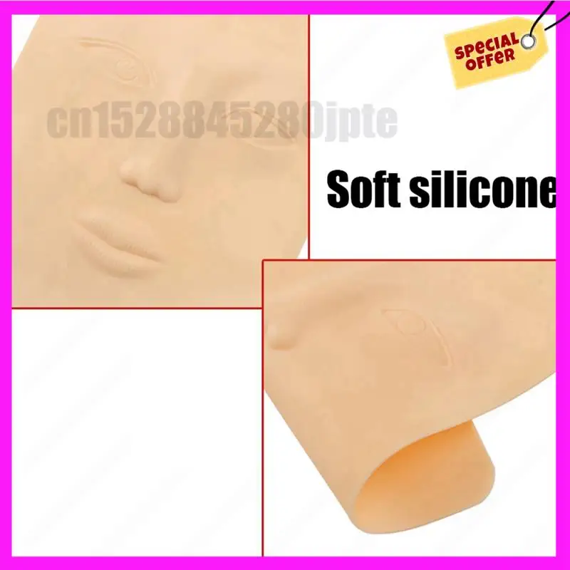 -ABUB 3X Beginner 3D Silicone Permanent Makeup Tattoo Training Practice Fake Skin Blank For Microblading Face