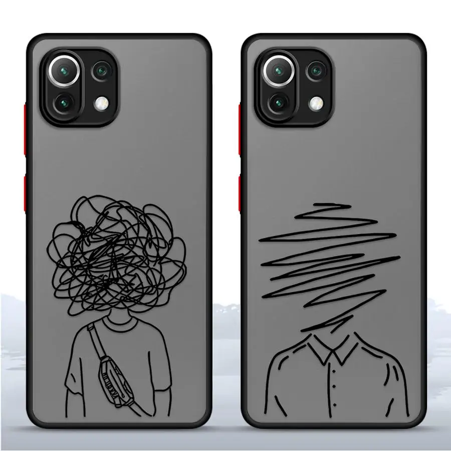 حافظة Lines Messy Matchman لهاتف Xiaomi Mi 11T 12X 12T 11T Pro 11 Lite غطاء ناعم