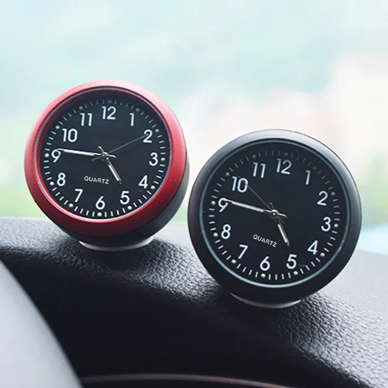 Car Clock Automobiles Thermometer Auto Interior Decor Digital Watch Luminous Mechanics Quartz Clock Ornaments Car Accessories