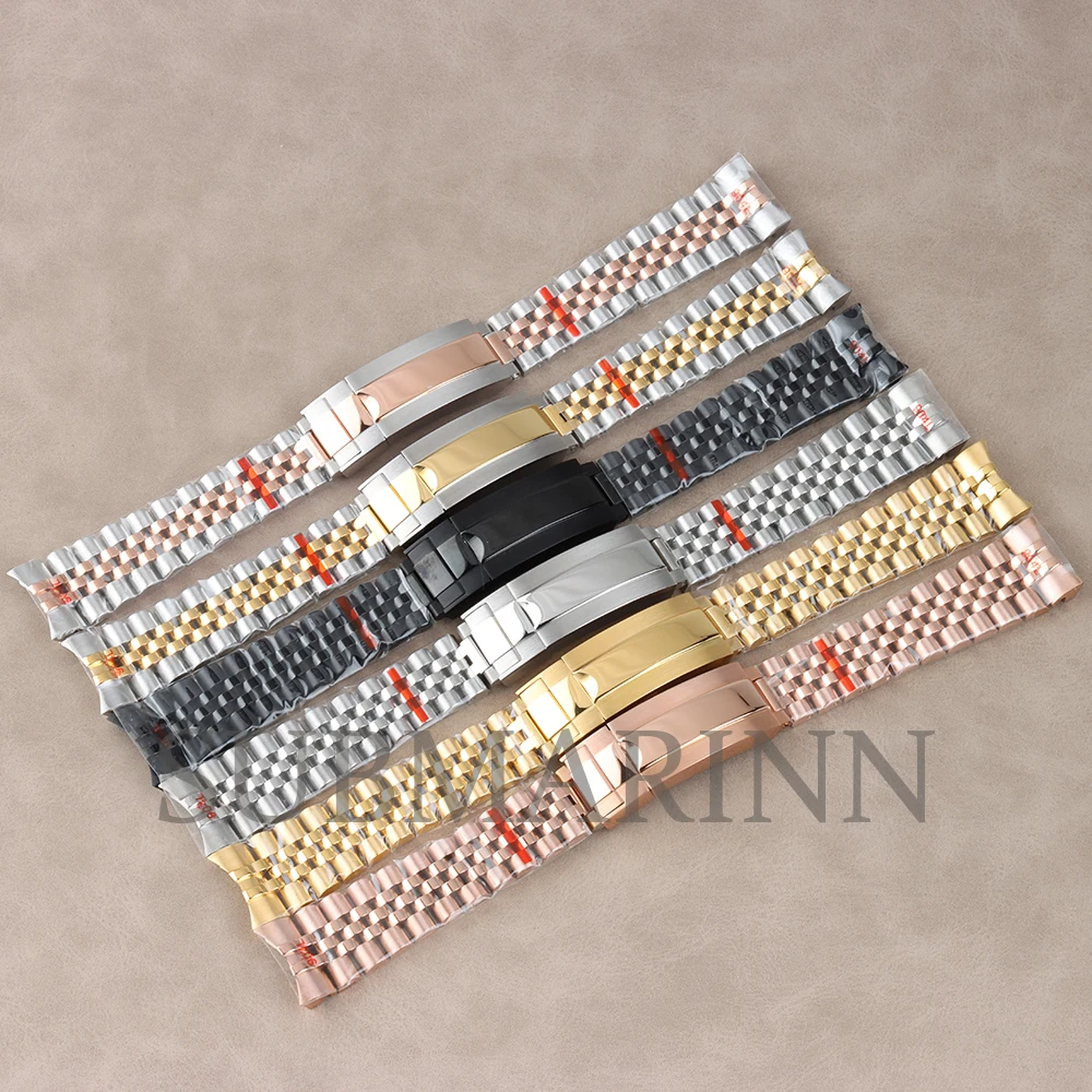 20MM Jubilee Bracelet Solid 316L stainless Steel Watchband Slide Buckle Solid Link For Submariner/GMT/DAYTONA Watch Case Strap