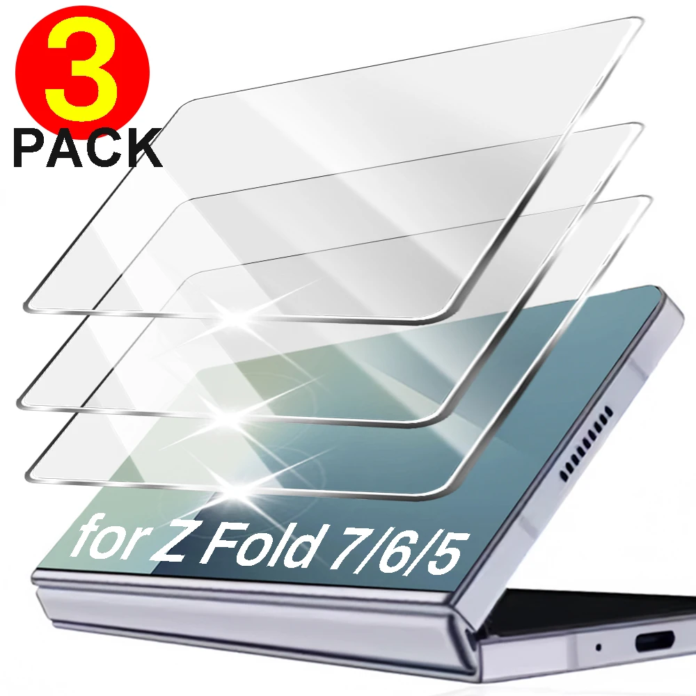 9H Tempered Glass Screen Protectors for Samsung Galaxy Z Fold 7 6 HD Clear Anti-scratch Protective Film for ZFold7 Zfold6 ZFold5