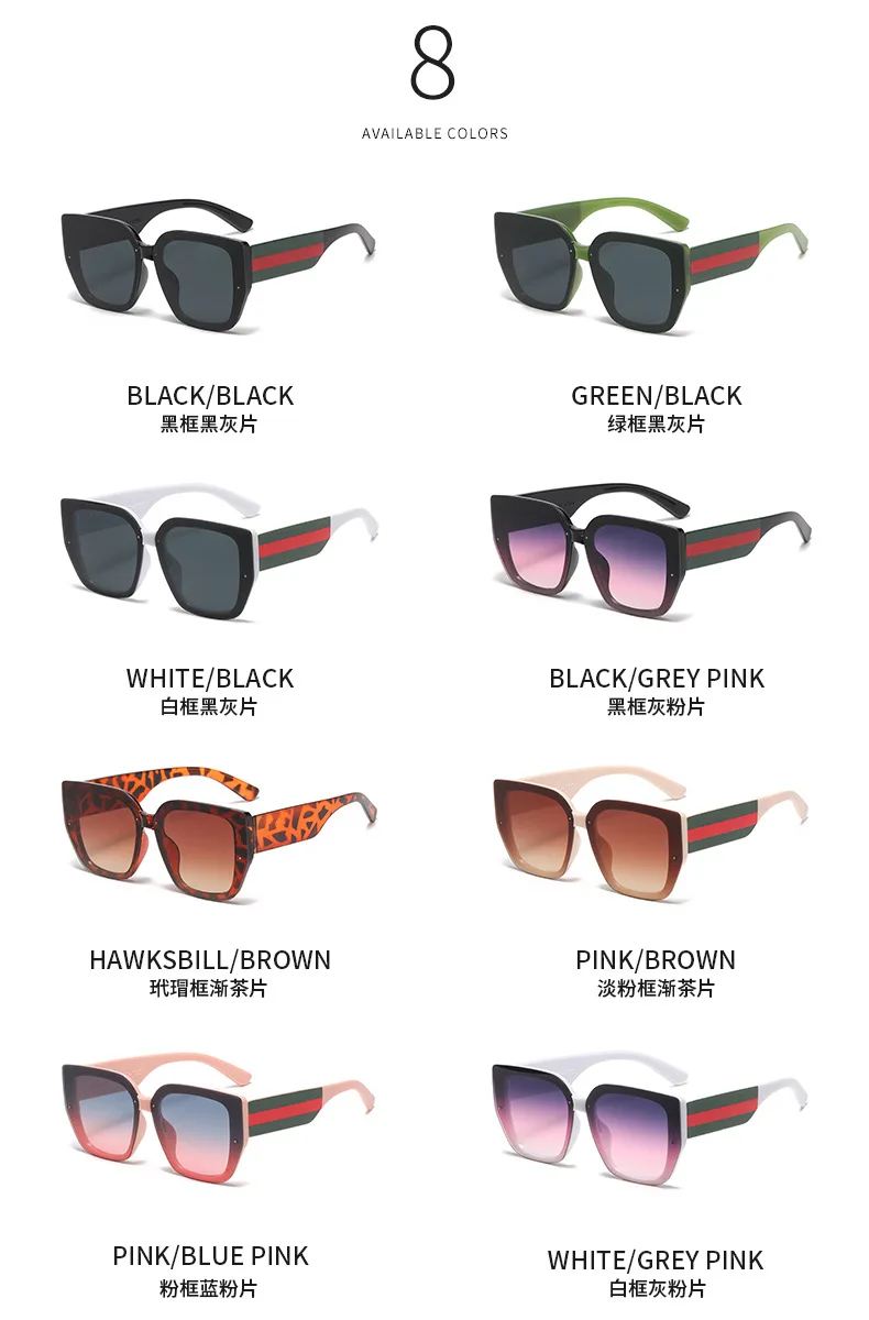 Große Rahmen Frauen Sonnenbrille Kunststoff Polygonale Marke Stil Quadratische Funktion Vintage Retro Sonnenbrille Männer Übergroße Brillen UV400 – Detail 4