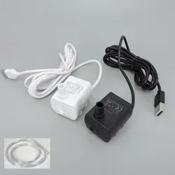 bianco nero 5V USB Pompa acqua Fontana sommergibile senza spazzole ultra silenziosa Tubo per acquario Circolazione per acquario Strumento per animali domestici